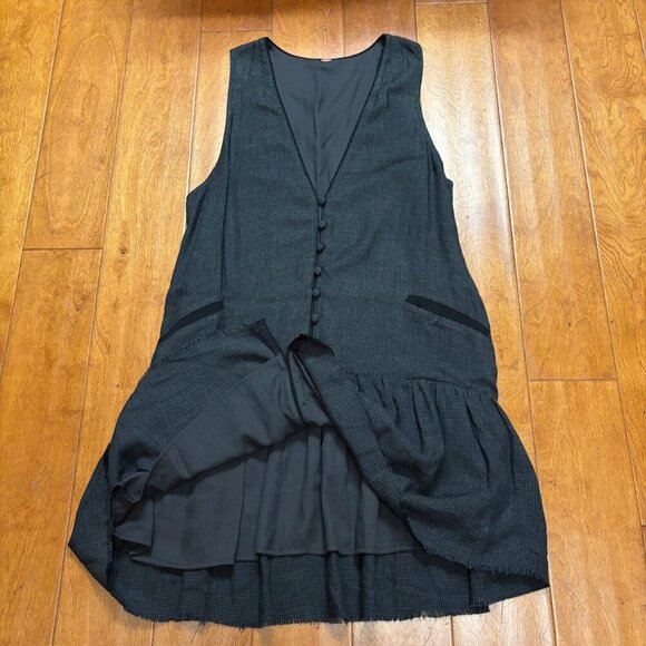 Free People Womens Anas Dress Size *S Button Front Goth Dark Academia Preppy - Picture 11 of 13